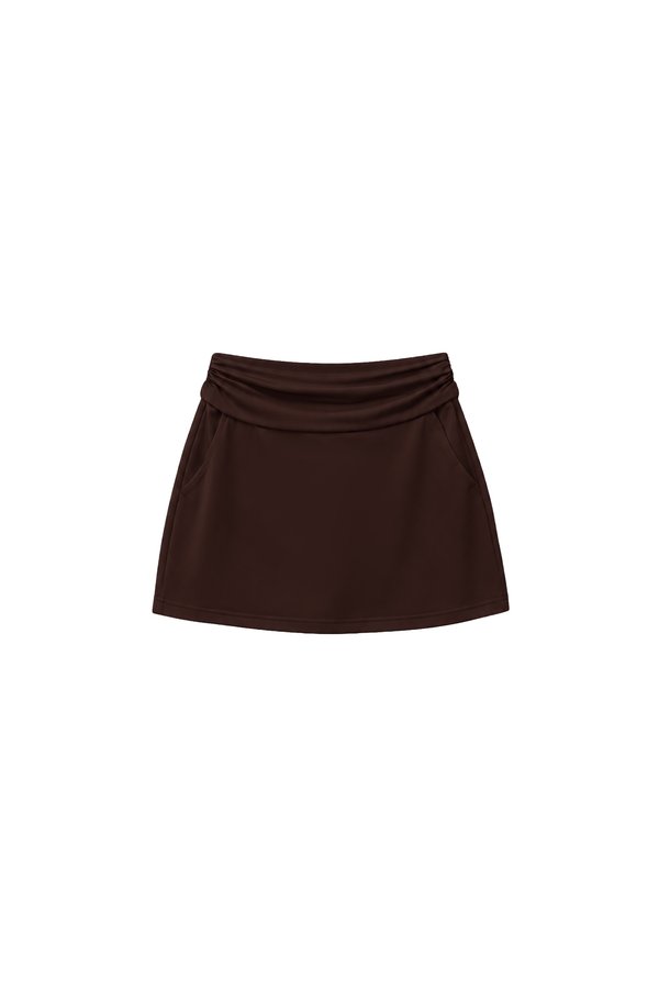 Caedi Co-ord Skorts in Dark Brown