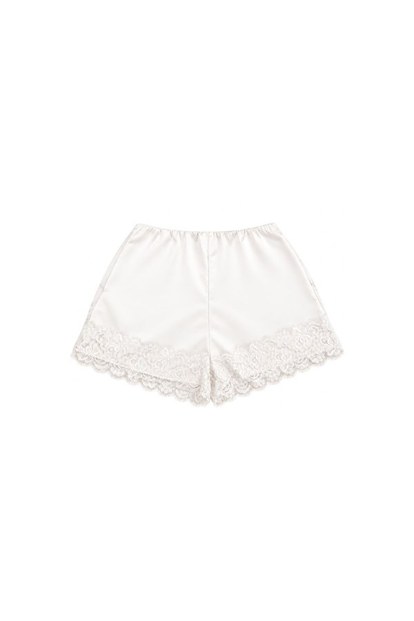 Lacey Lace Trim Co-ord Shorts in White
