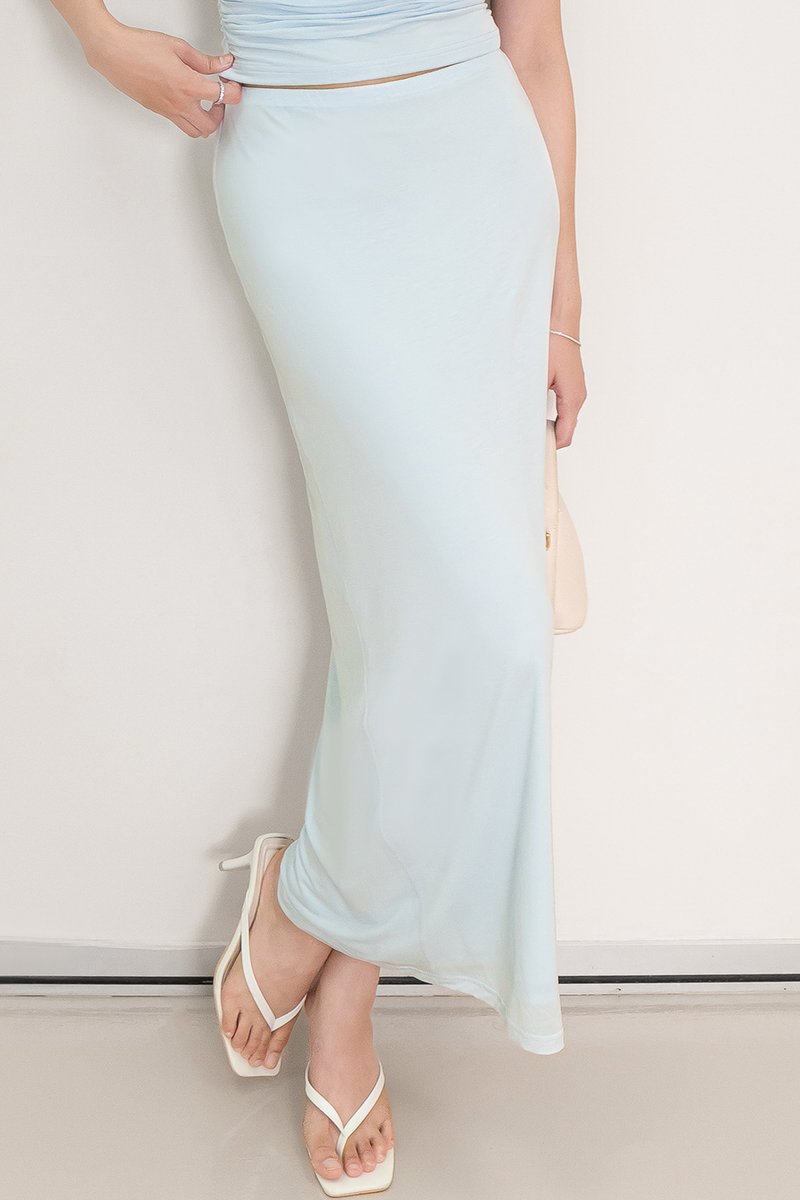 Cottie Co-ord Maxi Skirt in Light Blue