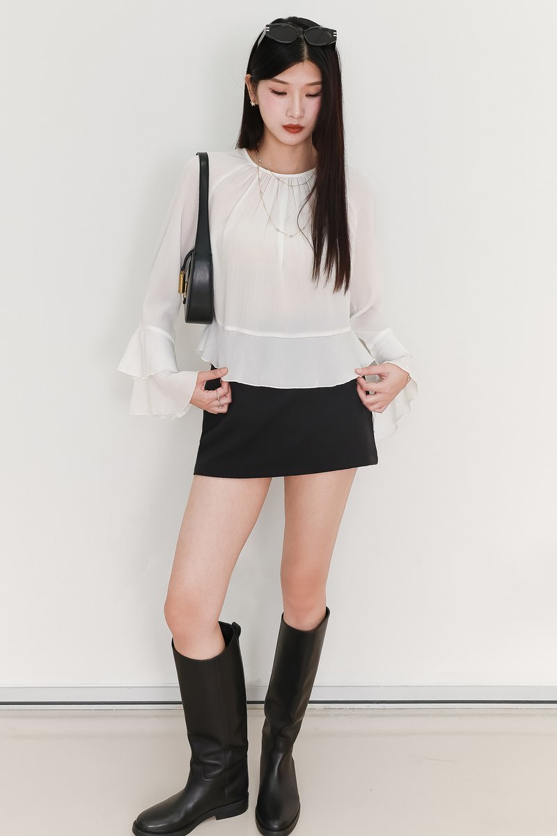 SALES EXCLUSIVE | Tenrie Textured Sleeved Top Tube Set in White