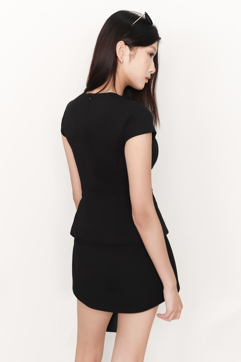 Carrine Co-ord Midwaist Skorts in Black