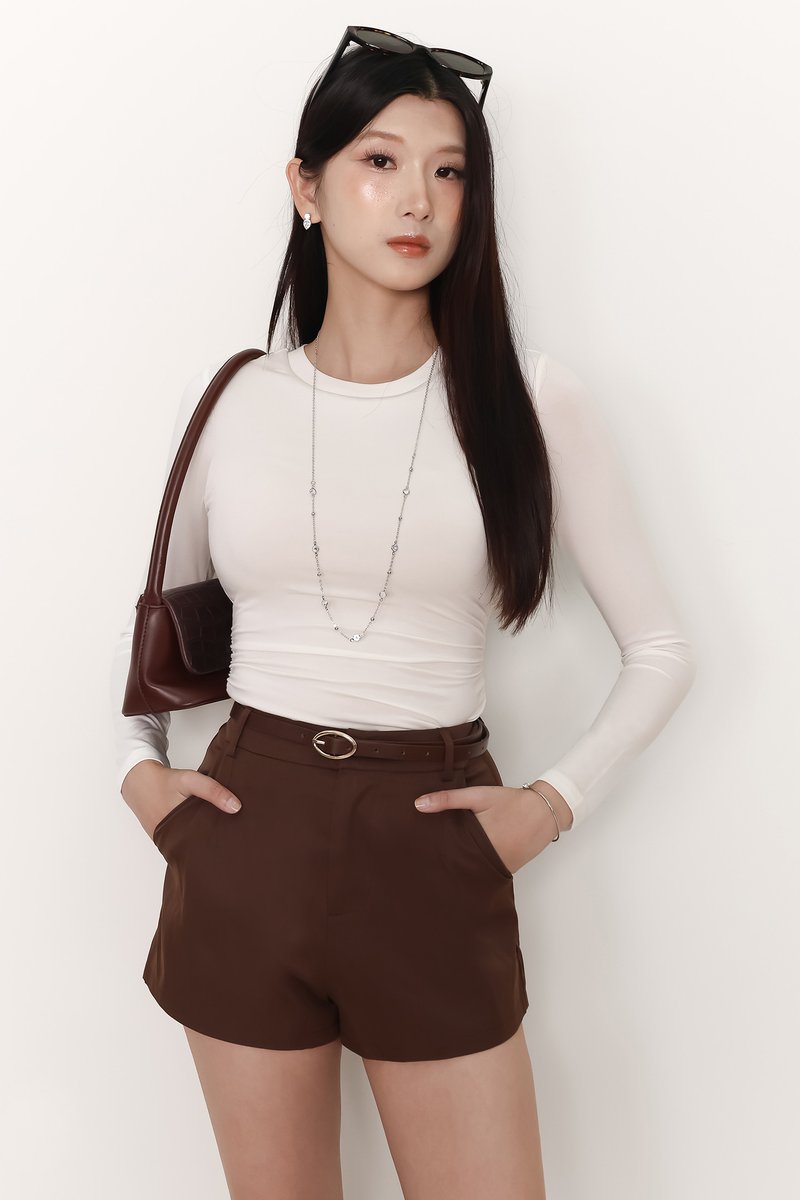 SALES EXCLUSIVE | Belrin Belted Shorts in Brown