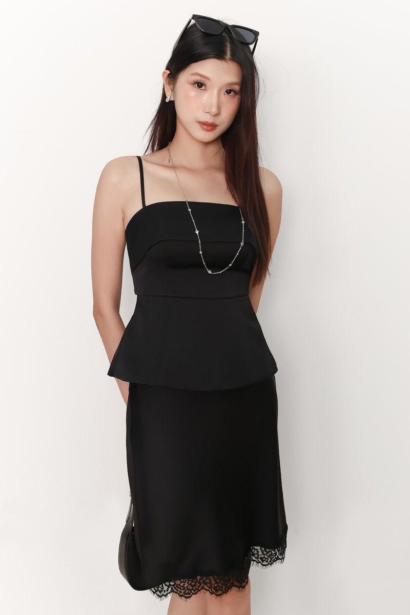 Paige Peplum Top in Black