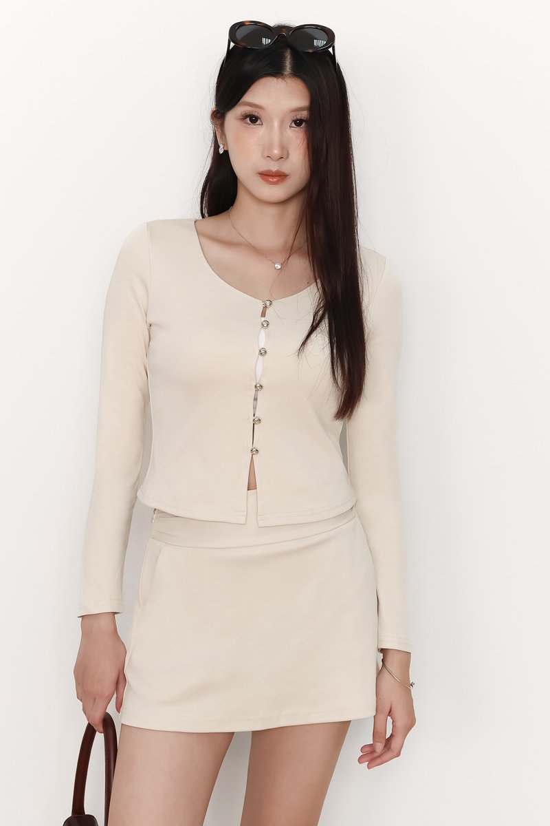 Caedi Cardigan Co-ord Set in Cream