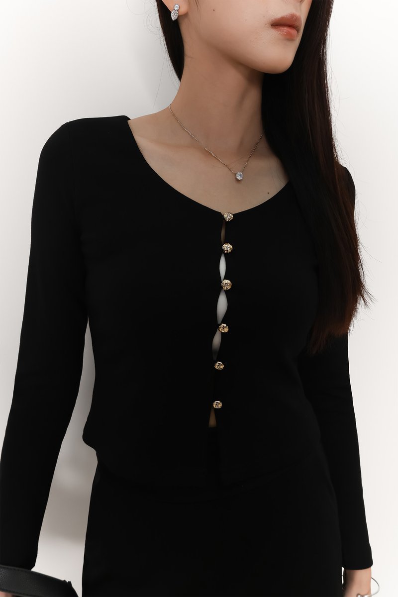 Caedi Co-ord Cardigan Top in Black