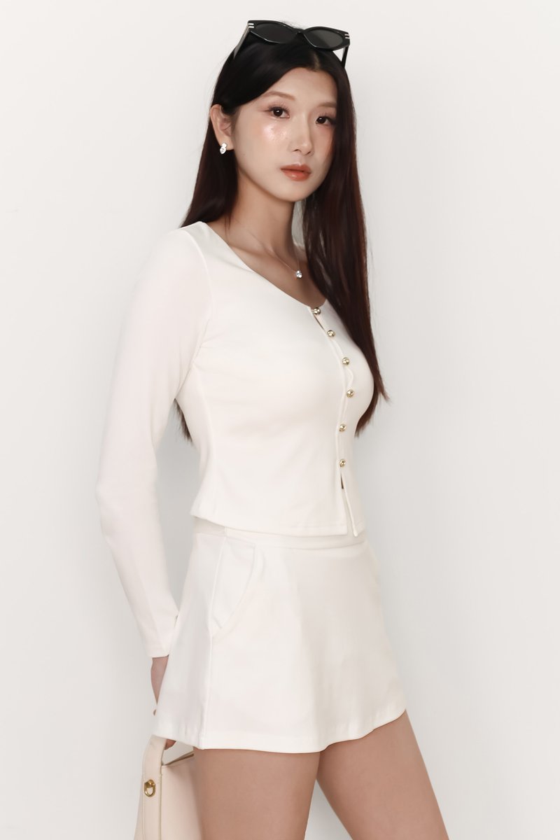 Caedi Co-ord Skorts in White