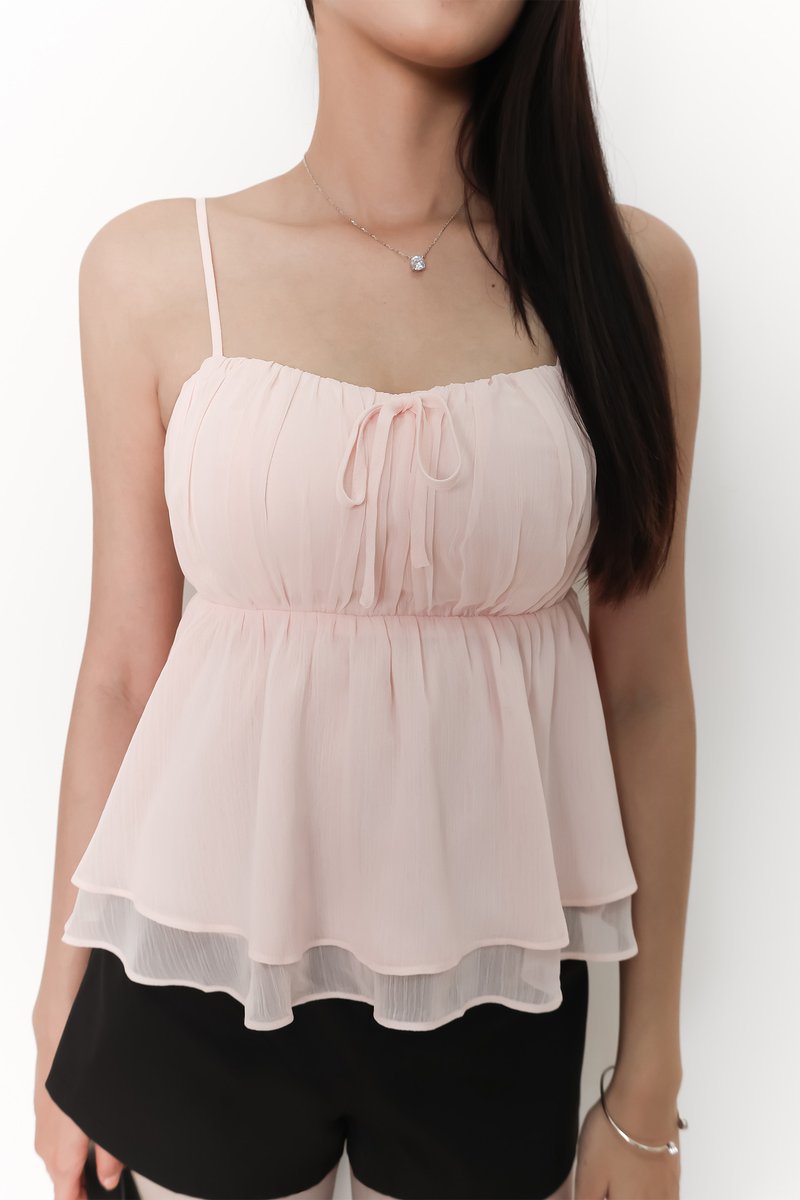 Terra Textured Top in Light Pink