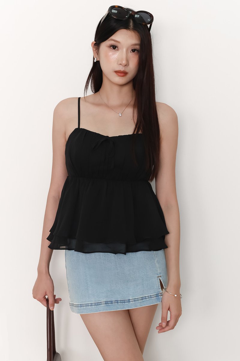 Terra Textured Top in Black