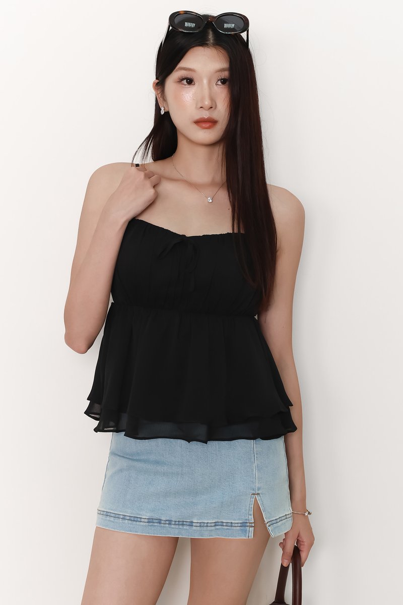 Terra Textured Top in Black