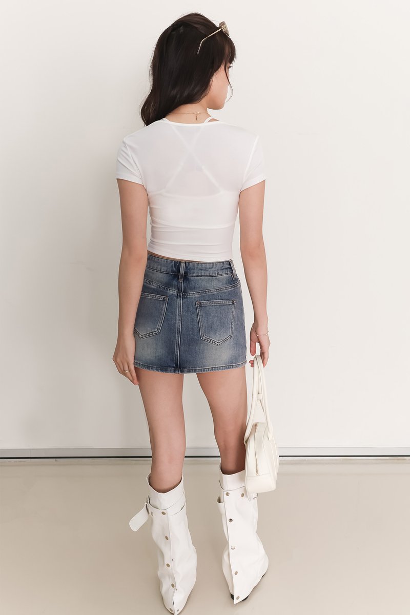 SALES EXCLUSIVE | Demma Denim Skorts in Light Wash
