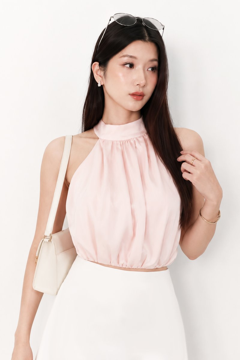 RESTOCKS | Heralyn Halter Top V2 in Nude Blush