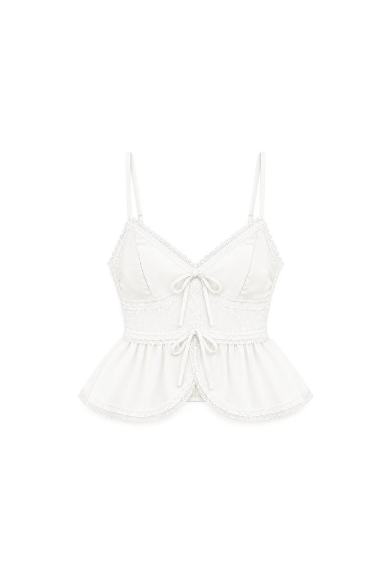 Lacey Lace Trim Co-ord Set in White