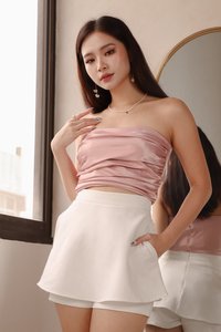 DEFECT643 | Rei Ruched Tube Top in Rose Pink in L