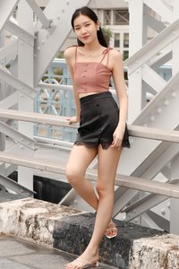 DEFECT315 | Tiara Tie Strap Top in Rose Mauve in XS DEFECT315 | Tiara Tie Strap Top in Rose Mauve in XS