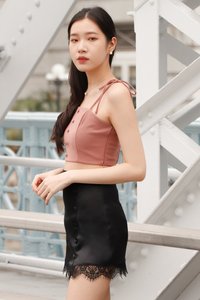 DEFECT315 | Tiara Tie Strap Top in Rose Mauve in XS DEFECT315 | Tiara Tie Strap Top in Rose Mauve in XS
