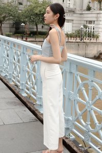 DEFECT434 | Panelled Highwaist Pants in White in M DEFECT434 | Panelled Highwaist Pants in White in M