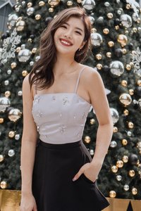 DEFECT | Sparkle Embellished Top in Silver in S DEFECT | Sparkle Embellished Top in Silver in S