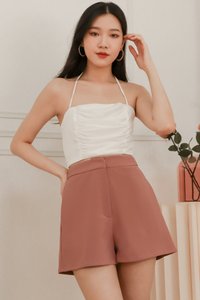 DEFECT616 | Riley Ruched Top in White in XS DEFECT616 | Riley Ruched Top in White in XS