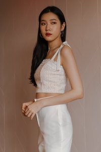 DEFECT568 | Carey Crochet Top in White in L