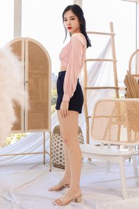 DEFECT167 | Emmie Satin Ruched Top in M DEFECT167 | Emmie Satin Ruched Top in M