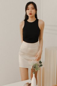 DEFECT477 | Seline Satin Skorts in Pearl White in M DEFECT477 | Seline Satin Skorts in Pearl White in M