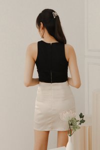 DEFECT477 | Seline Satin Skorts in Pearl White in M DEFECT477 | Seline Satin Skorts in Pearl White in M