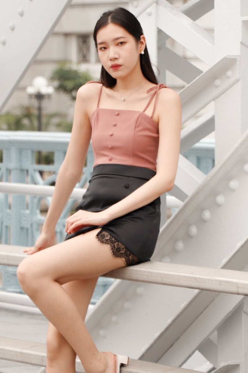 DEFECT315 | Tiara Tie Strap Top in Rose Mauve in XS DEFECT315 | Tiara Tie Strap Top in Rose Mauve in XS