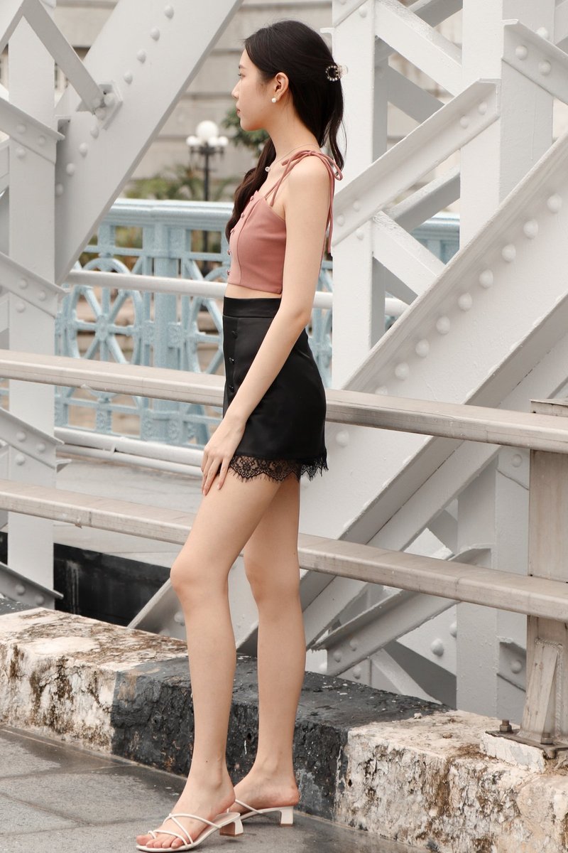 DEFECT315 | Tiara Tie Strap Top in Rose Mauve in XS DEFECT315 | Tiara Tie Strap Top in Rose Mauve in XS