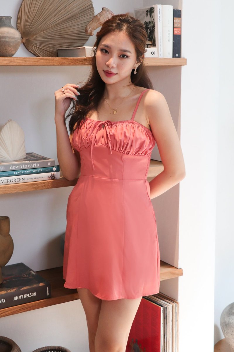 DEFECT663 | Reyda Romper Dress in Coral L