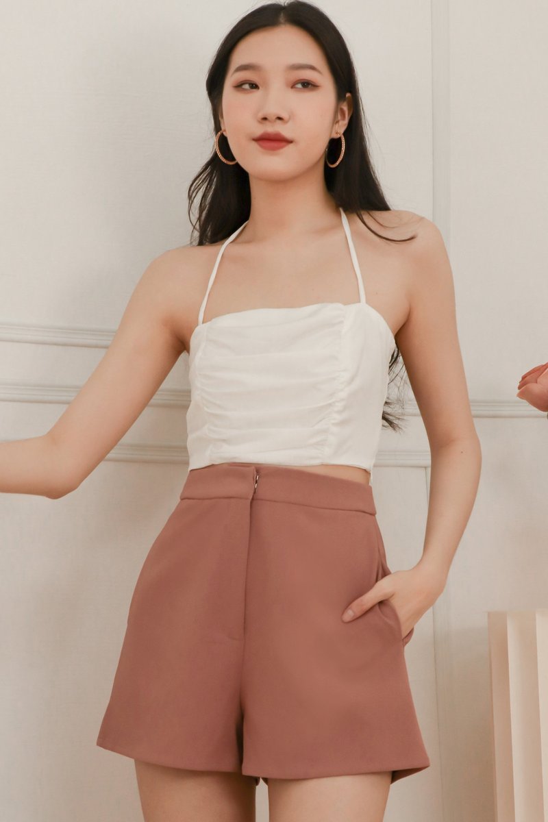 DEFECT615 | Riley Ruched Top in White in L
