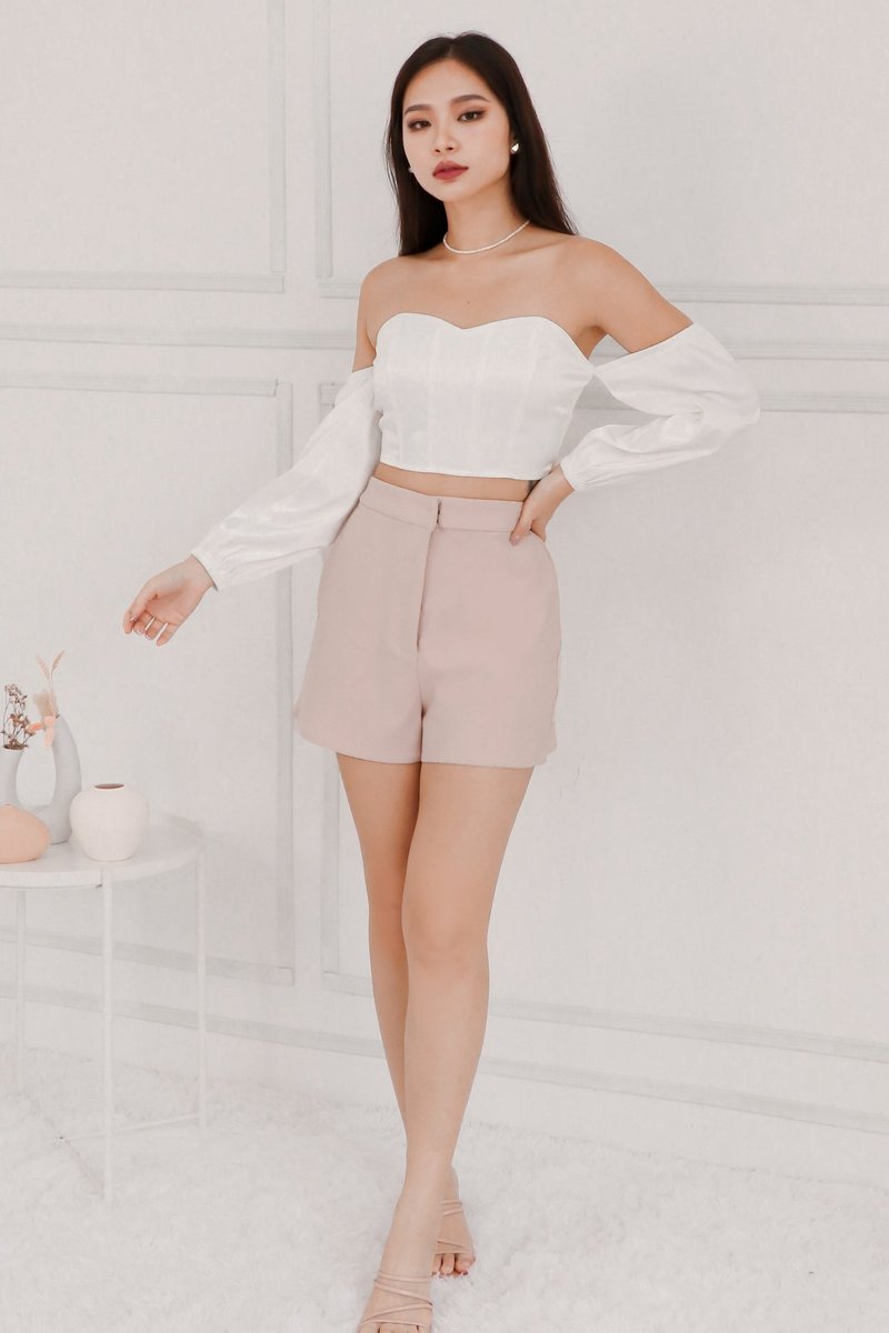 DEFECT656 | Swenda Sweetheart Top in White in XS
