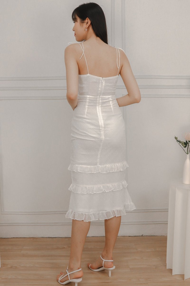 DEFECT134 | Sellia Swiss Dot Midi in White