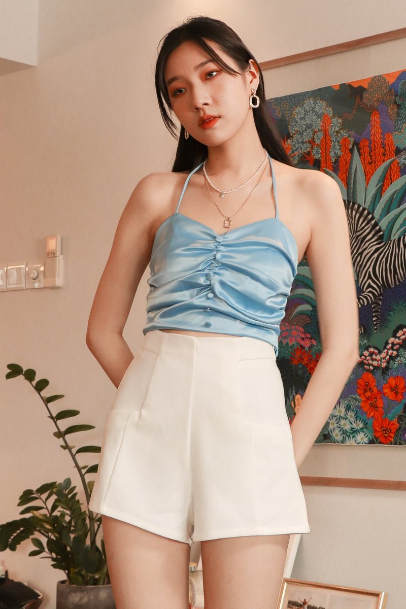DEFECT431 | Heline Halter Top in Blue in XS