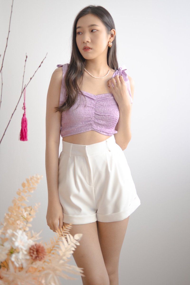 Serenda Smocked Top in Lilac