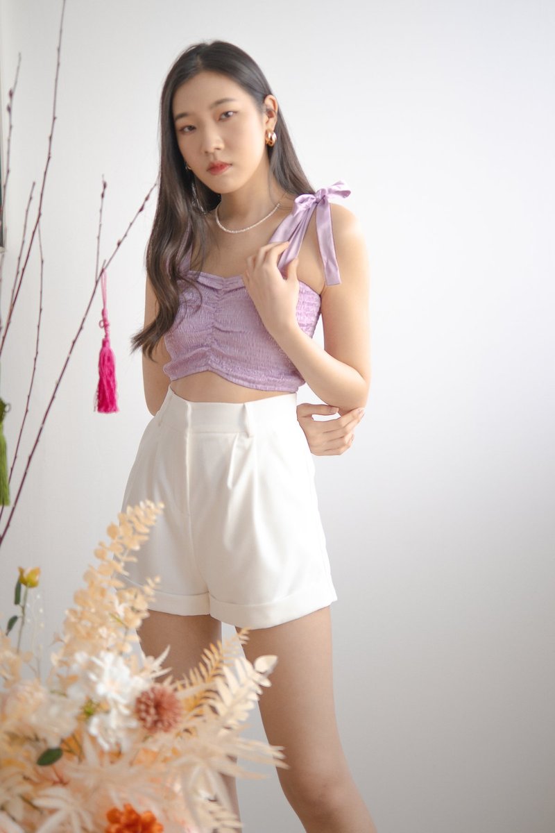 Serenda Smocked Top in Lilac