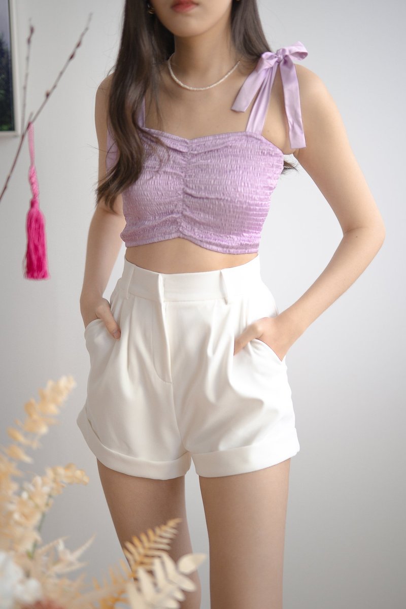 Serenda Smocked Top in Lilac