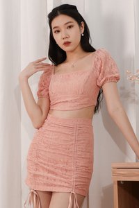 Lorenda Lace Co-ord Skorts in Coral Blush Lorenda Lace Co-ord Skorts in Coral Blush