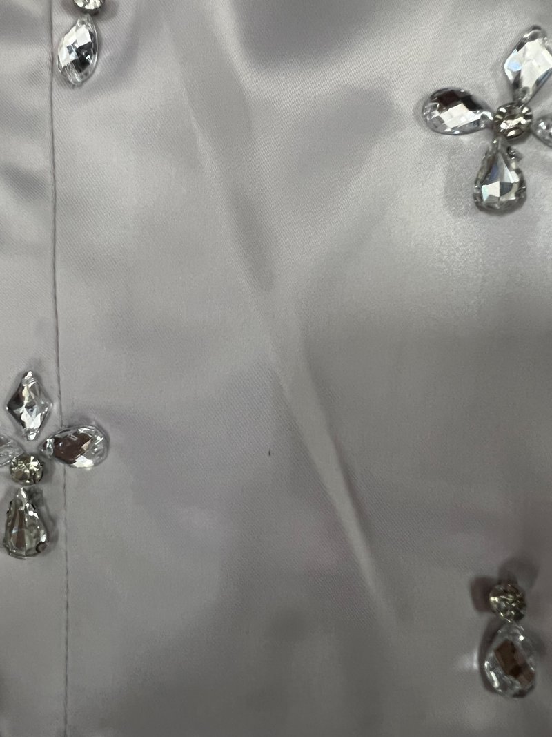 DEFECT371 | Sparkle Embellished Top in Silver
