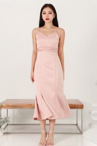Miranda Mermaid Midi in Pastel Pink Miranda Mermaid Midi in Pastel Pink