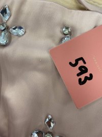 DEFECT593 | Sparkle Embellished Top in Champagne Blush in XS