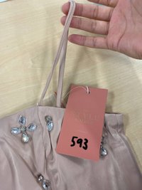 DEFECT593 | Sparkle Embellished Top in Champagne Blush in XS