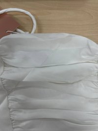 DEFECT616 | Riley Ruched Top in White in XS DEFECT616 | Riley Ruched Top in White in XS