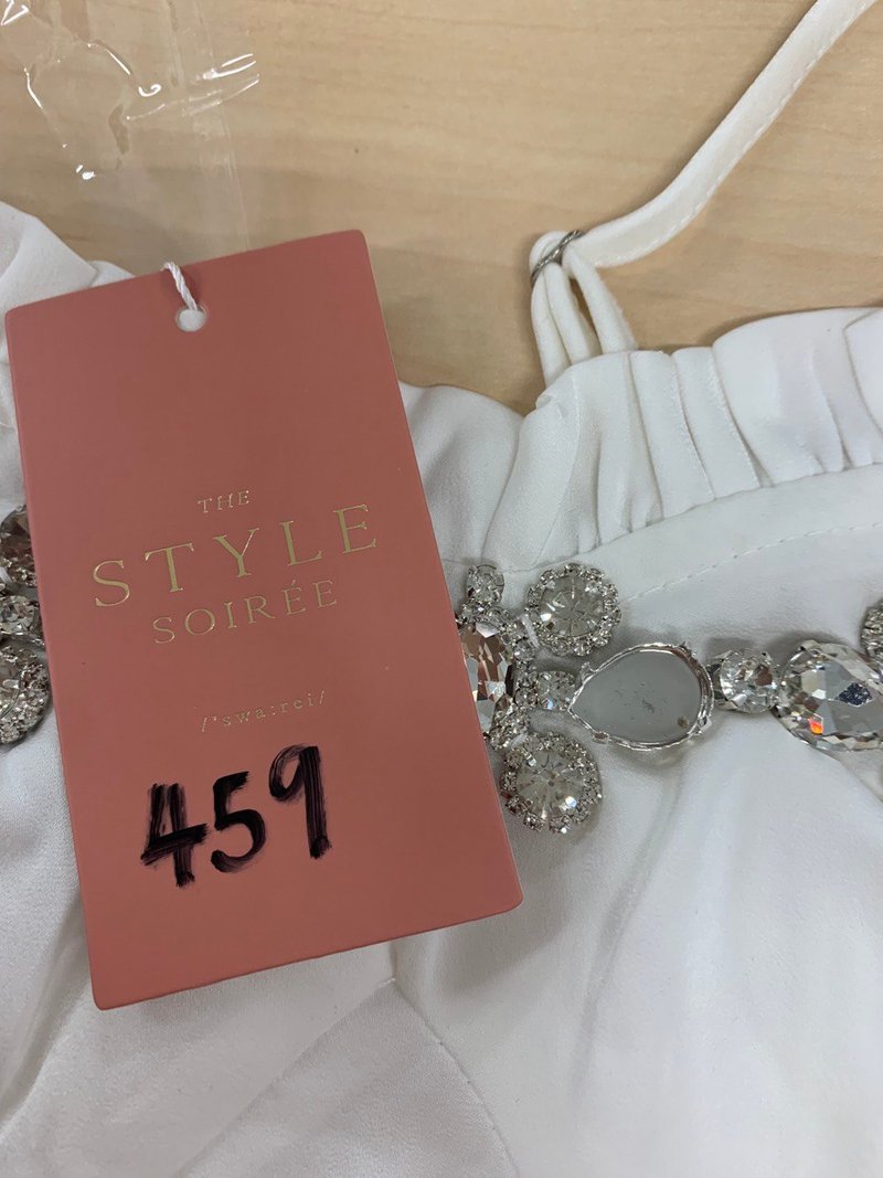 DEFECT459 | Erin Embellished Top in White in XS