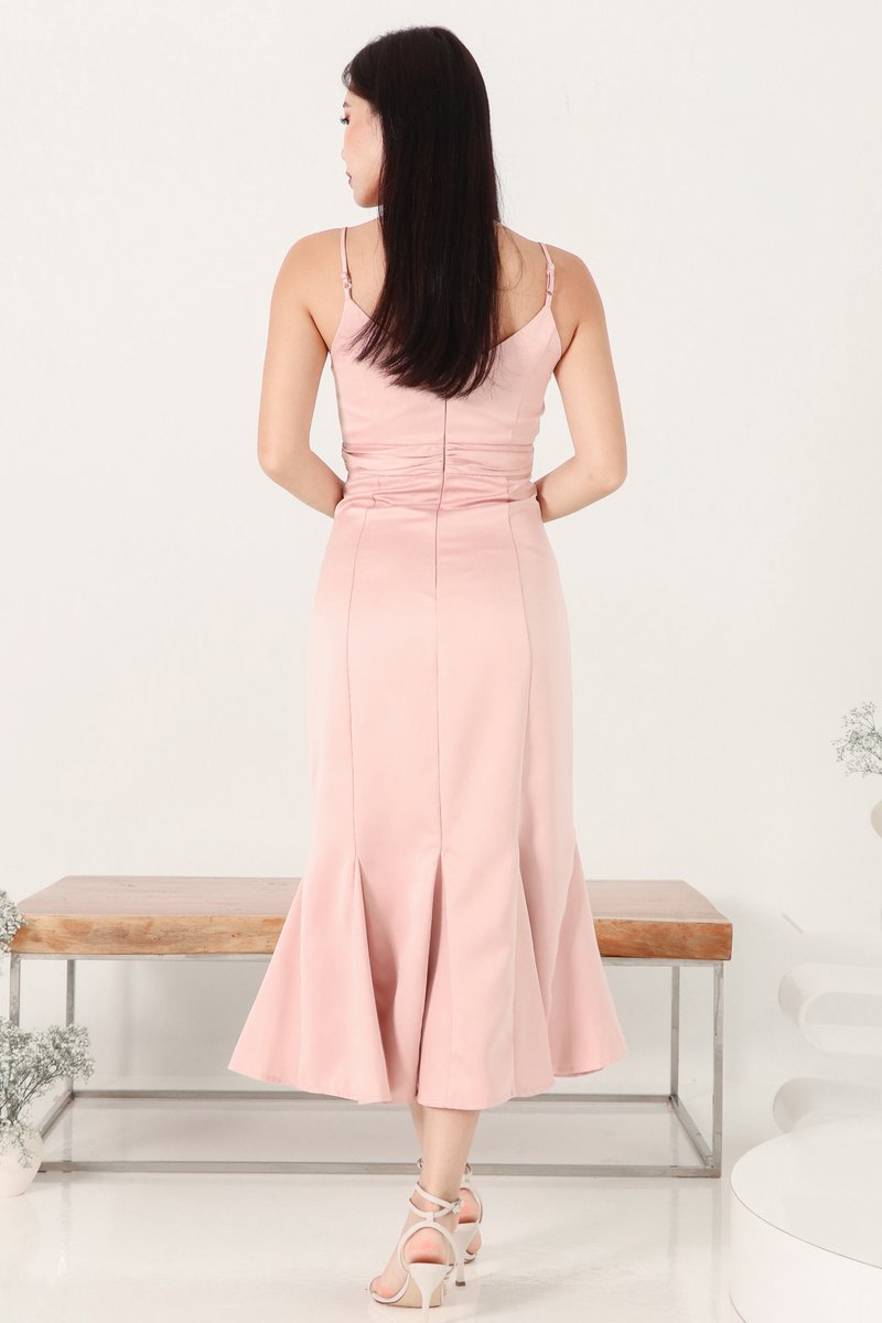 Miranda Mermaid Midi in Pastel Pink Miranda Mermaid Midi in Pastel Pink