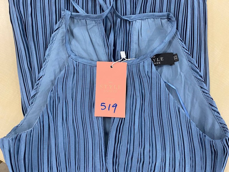 DEFECT519 | Perlini Pleated Romper Dress in Sapphire Blue in XS