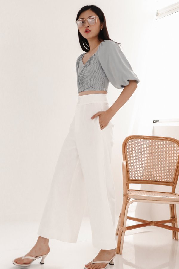 DEFECT | Deline Double Button Highwaist Pants in White in L