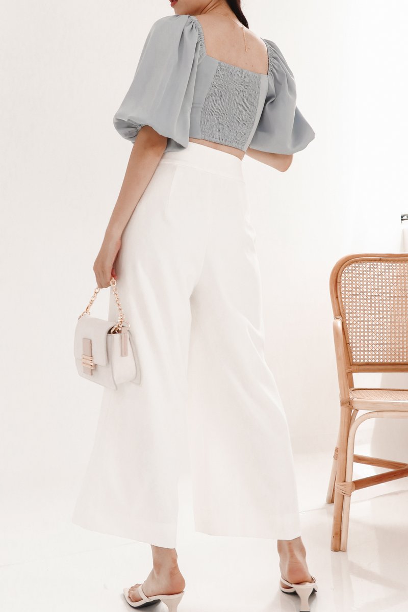 DEFECT | Deline Double Button Highwaist Pants in White in L