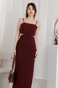 DEFECT| Cassidy Cut Out Midi V2 in Maroon in XS DEFECT| Cassidy Cut Out Midi V2 in Maroon in XS