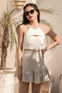 DEFECT | Carlene Co-ord Halter Top in Cream White in L DEFECT | Carlene Co-ord Halter Top in Cream White in L