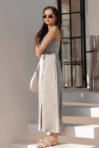 Serenity Satin Toga in Muted Pistachio Serenity Satin Toga in Muted Pistachio